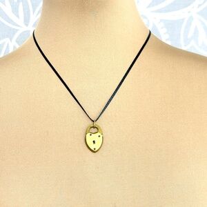 necklace pendant brass mini lock vintage love trust USA no key